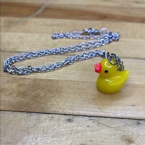Yellow Rubber Duck Necklace Charm Pendant Jeep Fun Quirky Summer‎ Jewelry 18in